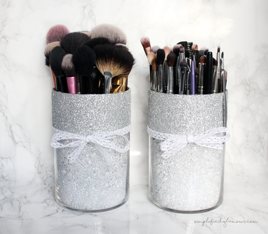 DIY Glitter Brush Holder